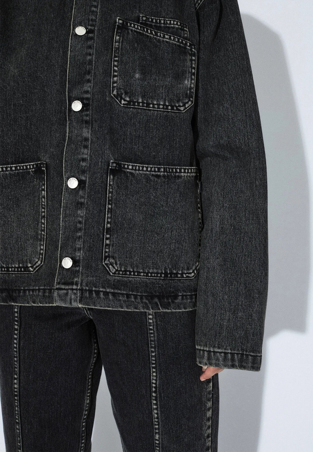 Dr. Denim Evon Worker Jacket (Unisex) | Aged Black