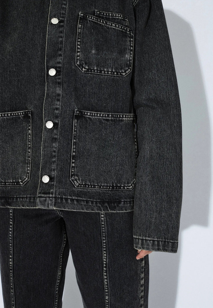 Dr. Denim Evon Worker Jacket (Unisex) | Aged Black