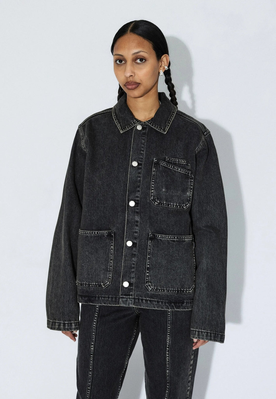 Dr. Denim Evon Worker Jacket (Unisex) | Aged Black