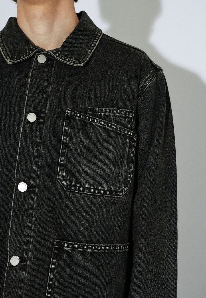 Dr. Denim Evon Worker Jacket (Unisex) | Aged Black