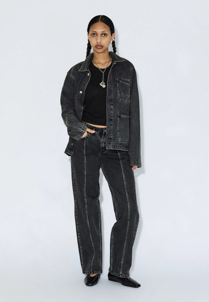 Dr. Denim Evon Worker Jacket (Unisex) | Aged Black