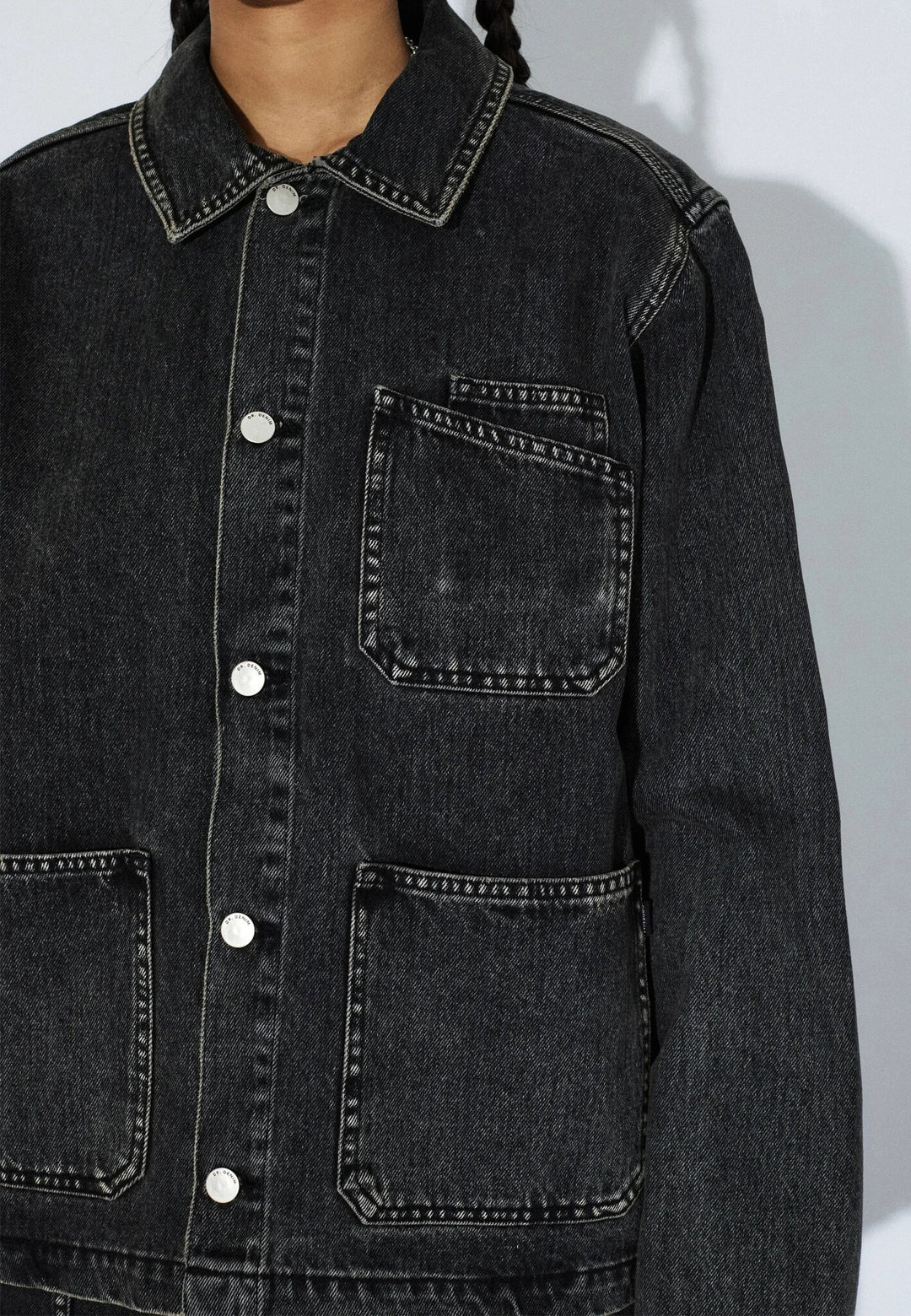 Dr. Denim Evon Worker Jacket (Unisex) | Aged Black