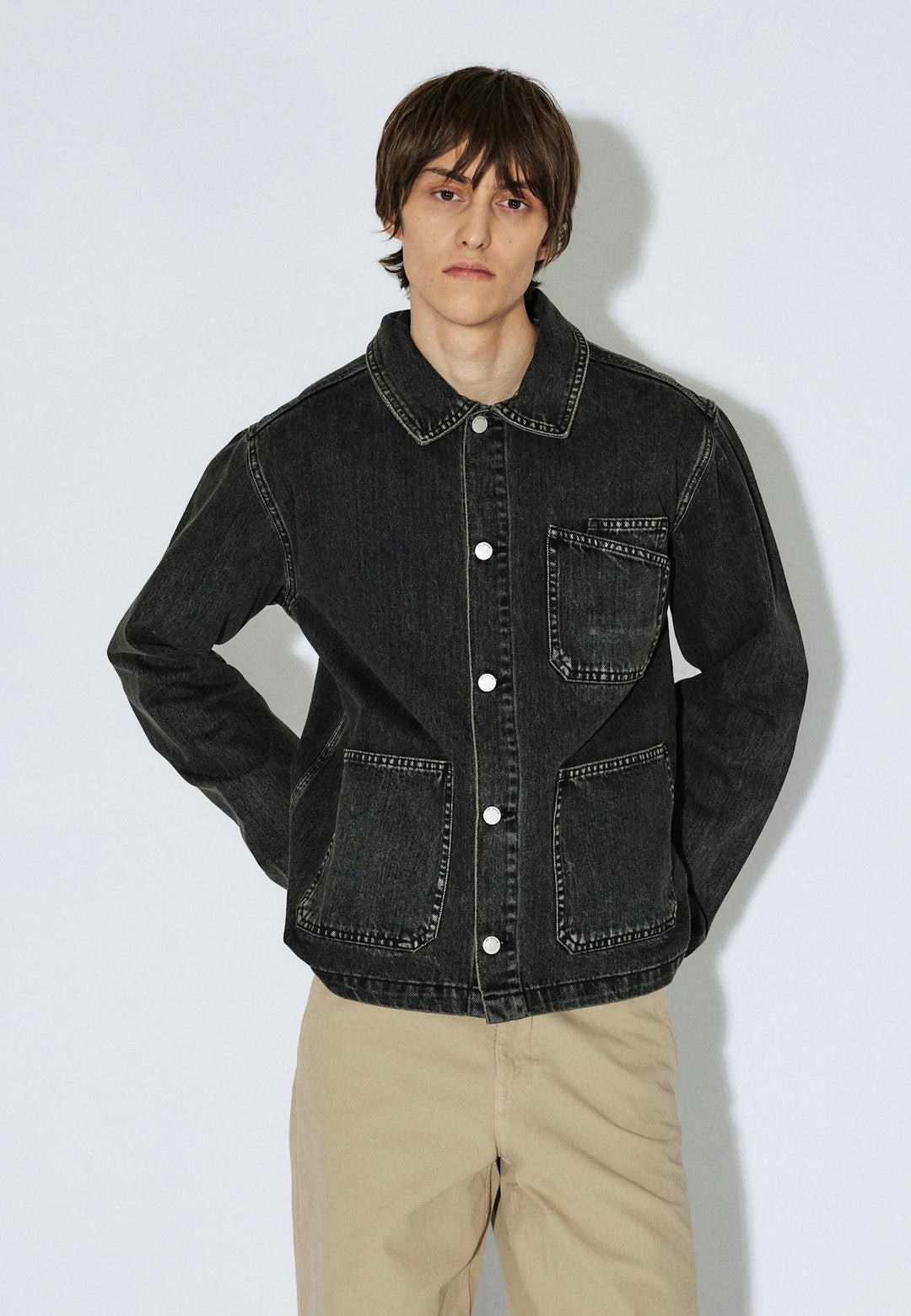 Dr. Denim Evon Worker Jacket (Unisex) | Aged Black