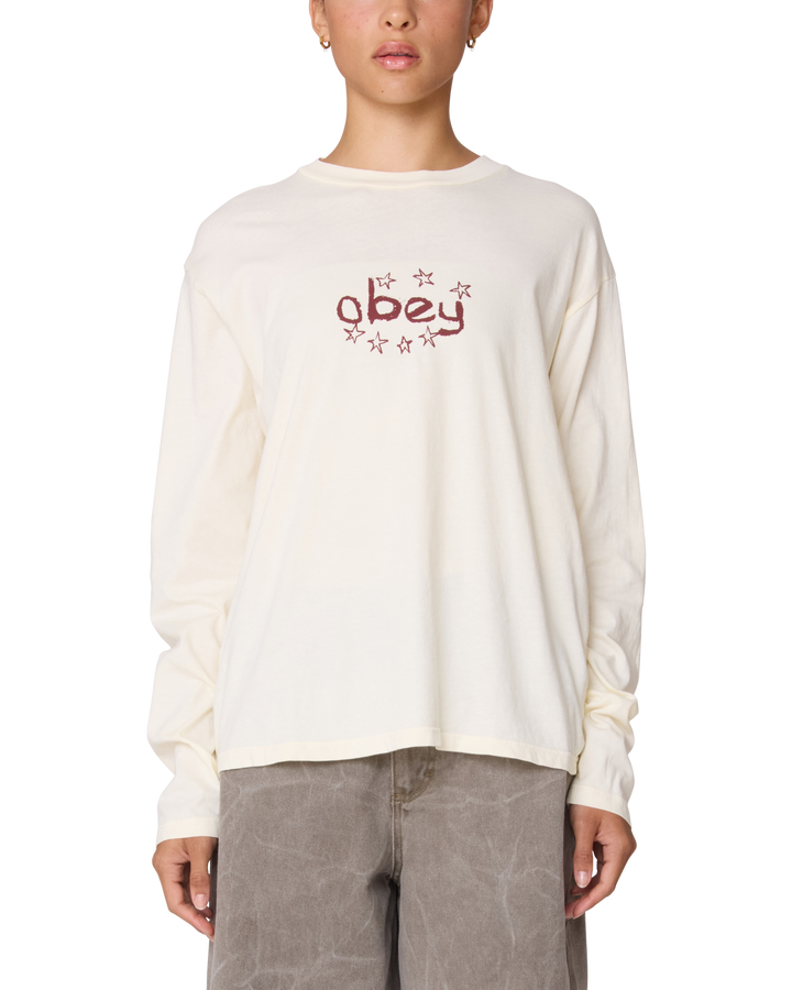 Obey Notebook Doodle Long Sleeve Tee (Women&