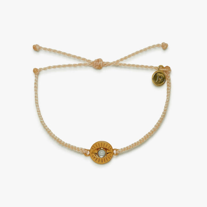 Pura Vida Gemstone Eye Coin Gold Bracelet | Vanilla