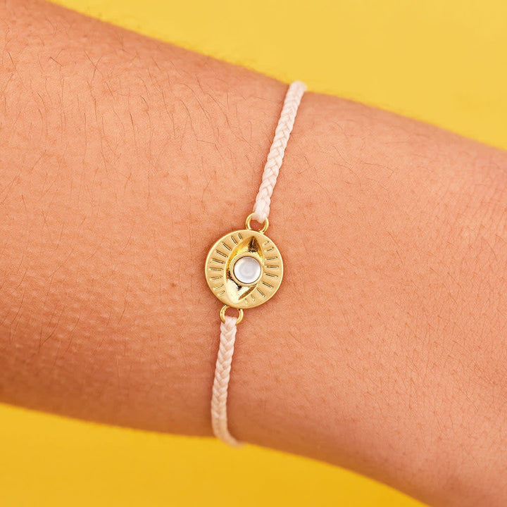 Pura Vida Gemstone Eye Coin Gold Bracelet | Vanilla