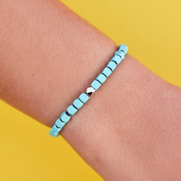 Pura Vida Coated Hematite Stretch Bracelet | Blue