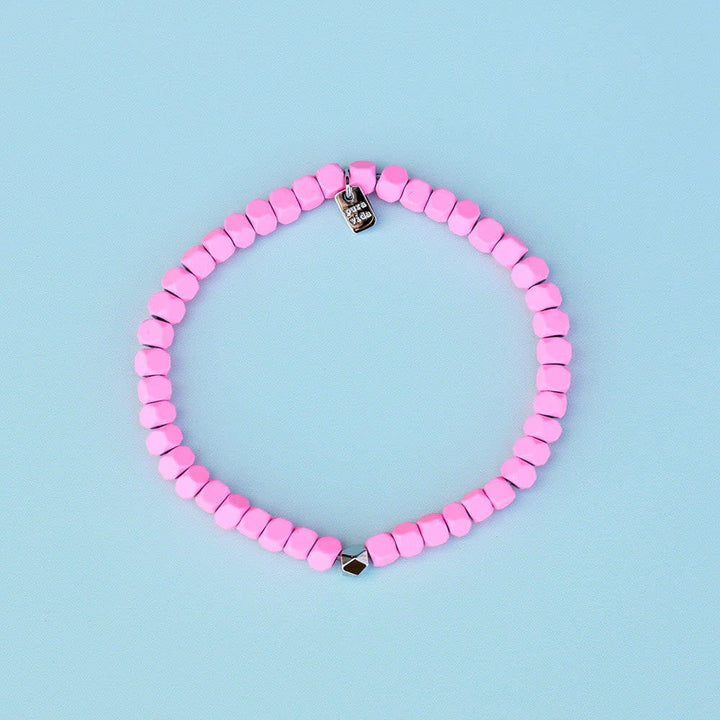 Pura Vida Coated Hematite Stretch Bracelet | Pink