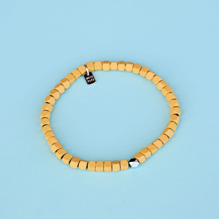 Pura Vida Coated Hematite Stretch Bracelet | Yellow