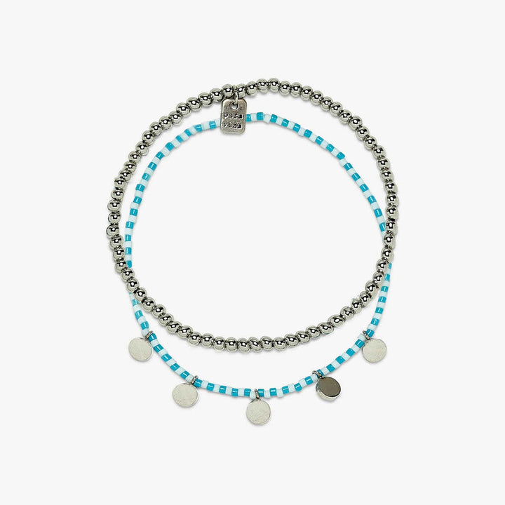 Pura Vida Cabana Stretch Bracelet Set | Silver