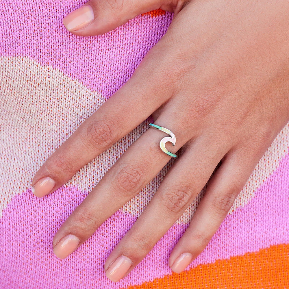 Pura Vida Tie Dye Wave Ring | Silver