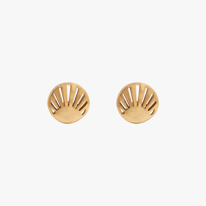 Pura Vida Cutout Sunburst Stud Earrings | Gold