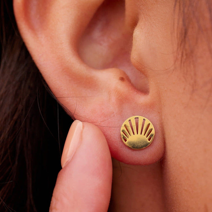 Pura Vida Cutout Sunburst Stud Earrings | Gold