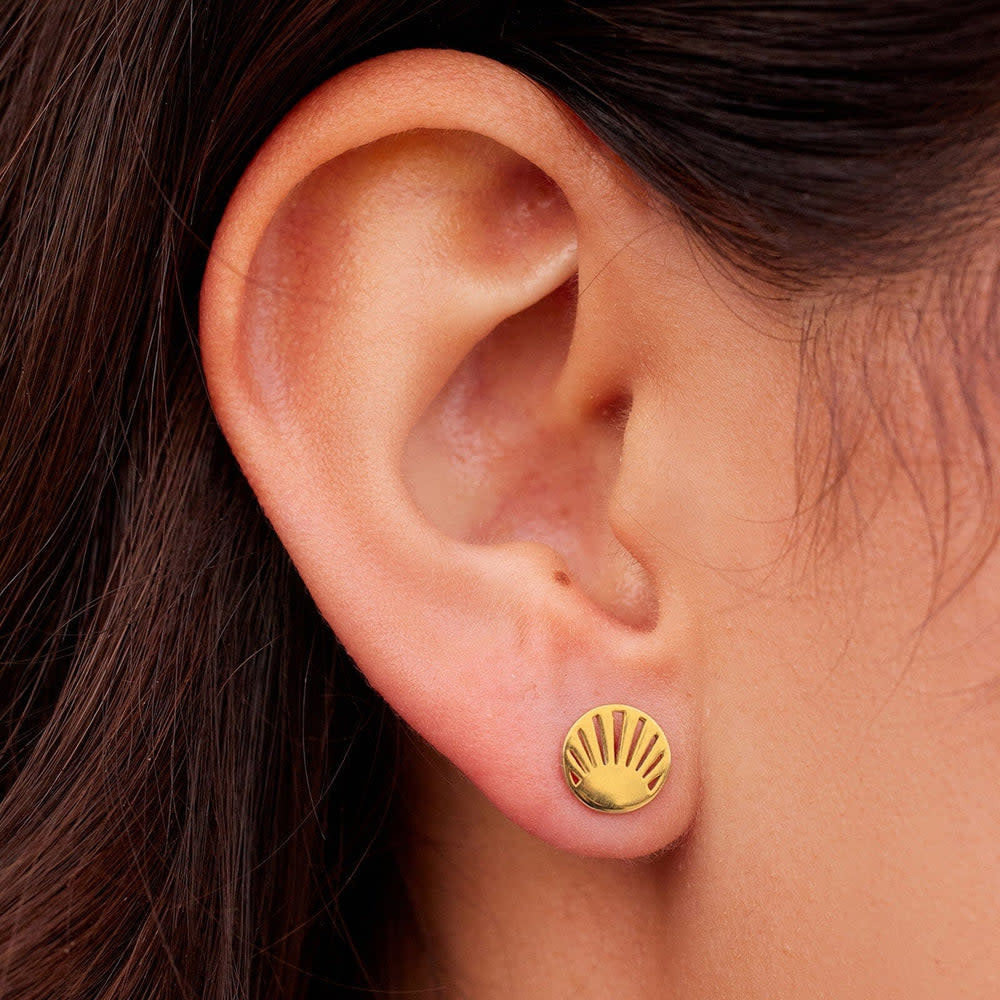 Pura Vida Cutout Sunburst Stud Earrings | Gold