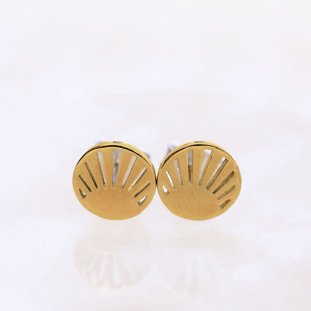 Pura Vida Cutout Sunburst Stud Earrings | Gold