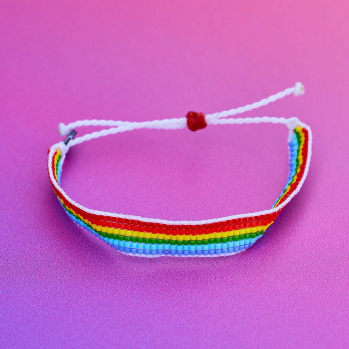 Pura Vida Woven Rainbow Seed Bead Bracelet | Rainbow