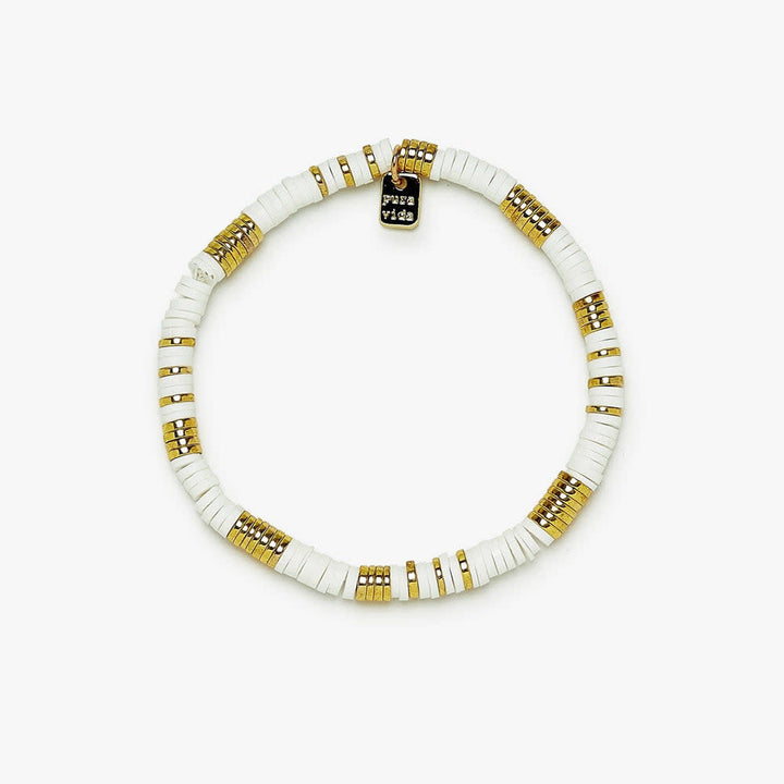 Pura Vida Gold &amp; White Pisa Stretch Bracelet | Gold