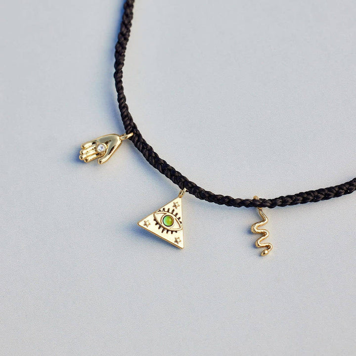 Pura Vida Mystics Mixed Gold Charm Bracelet | Black