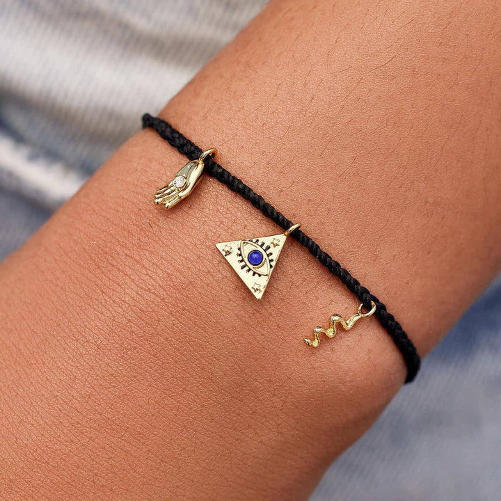 Pura Vida Mystics Mixed Gold Charm Bracelet | Black