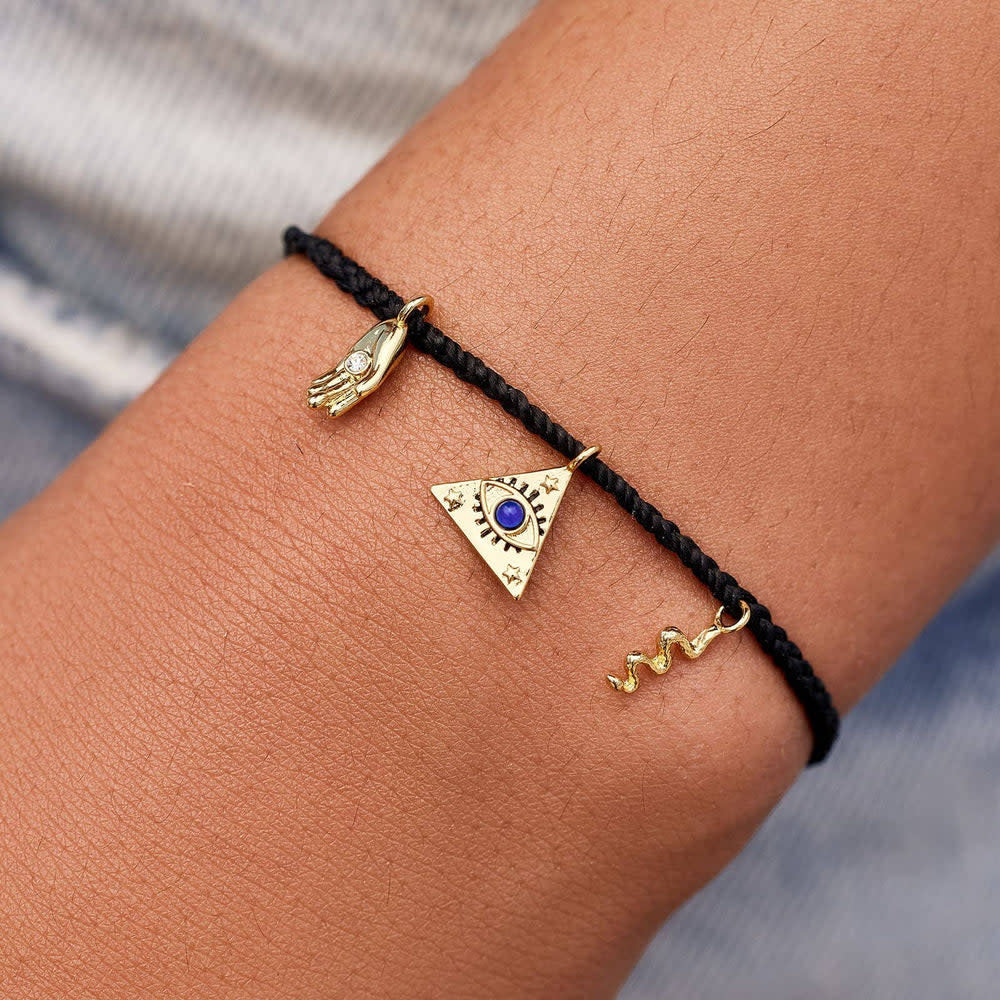Pura Vida Mystics Mixed Gold Charm Bracelet | Black