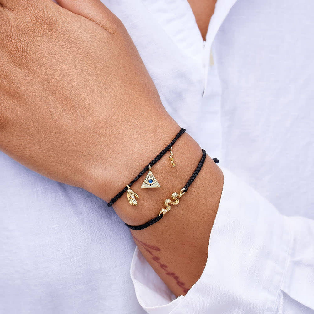Pura Vida Mystics Mixed Gold Charm Bracelet | Black