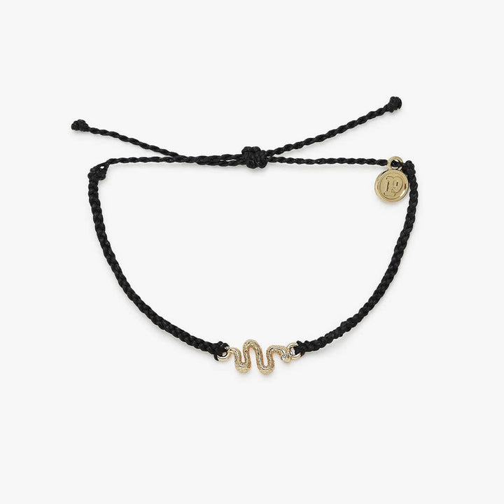 Pura Vida Snake Gold Charm Bracelet | Black