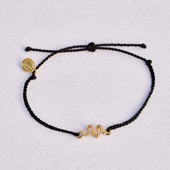 Pura Vida Snake Gold Charm Bracelet | Black
