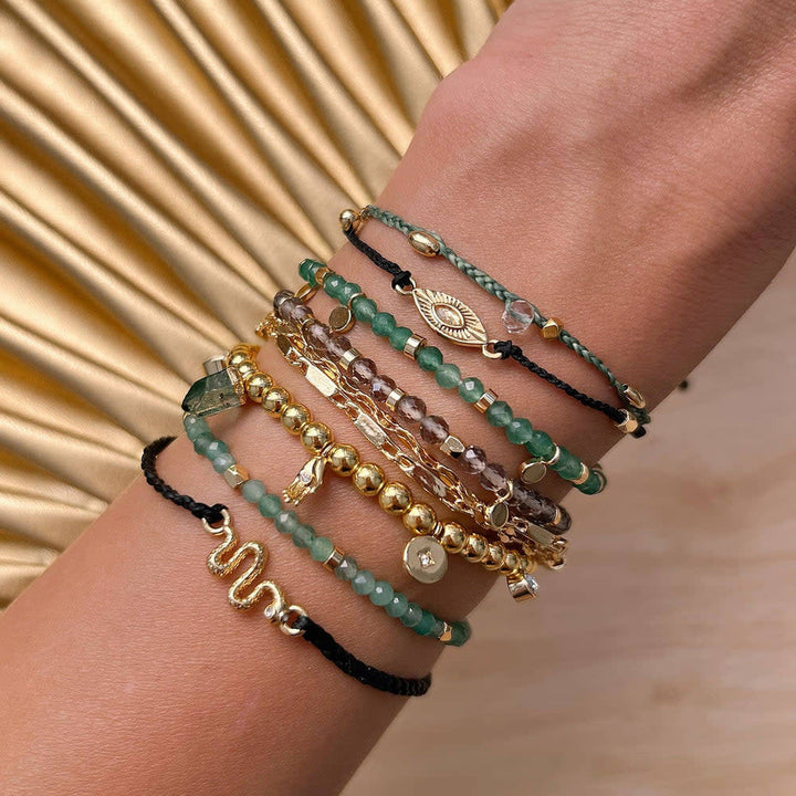 Pura Vida Snake Gold Charm Bracelet | Black