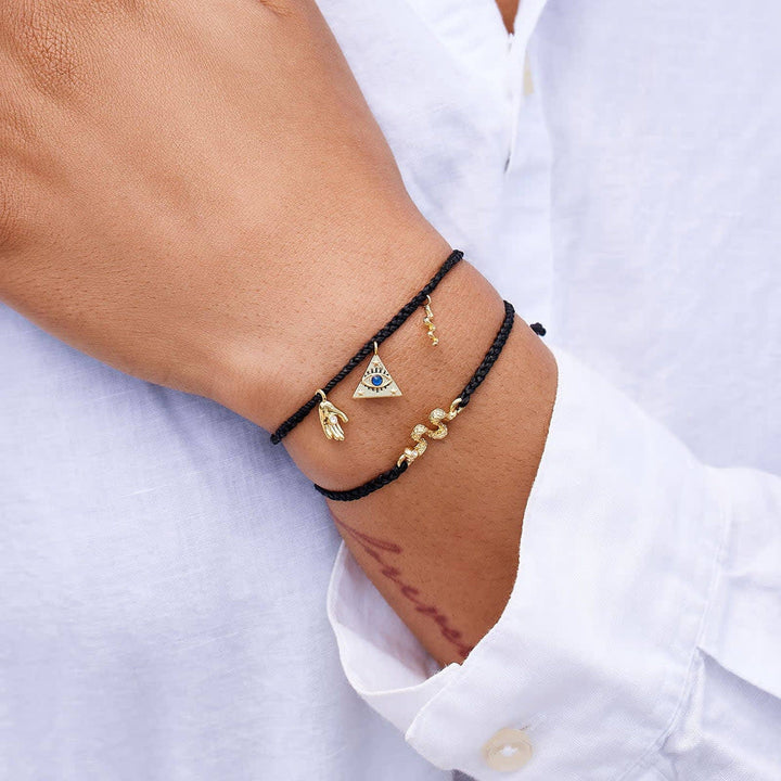 Pura Vida Snake Gold Charm Bracelet | Black