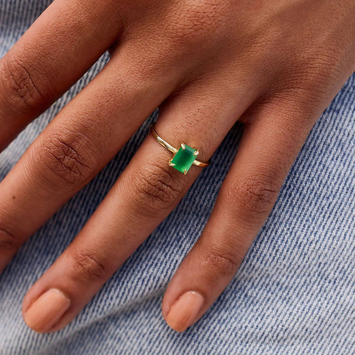 Pura Vida Emerald Statement Ring | Gold