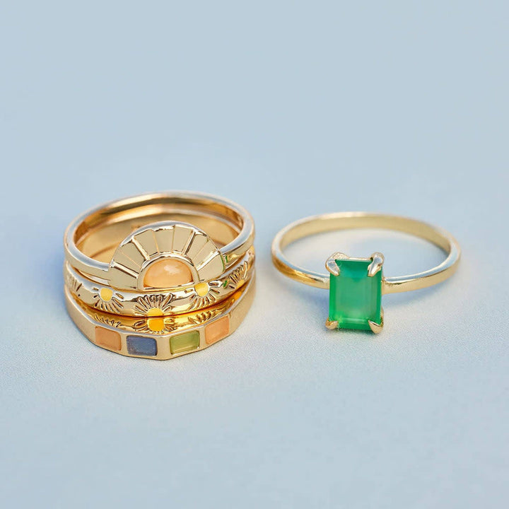 Pura Vida Emerald Statement Ring | Gold