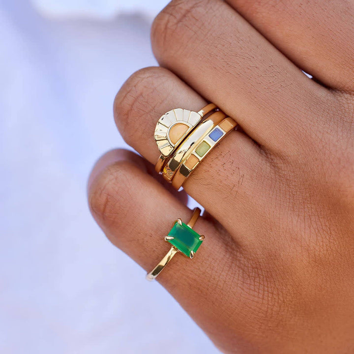Pura Vida Emerald Statement Ring | Gold