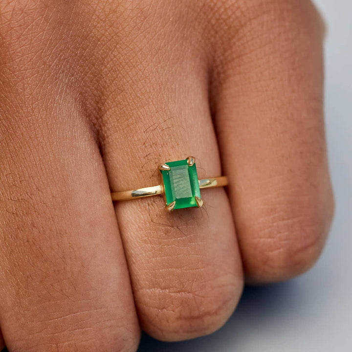 Pura Vida Emerald Statement Ring | Gold