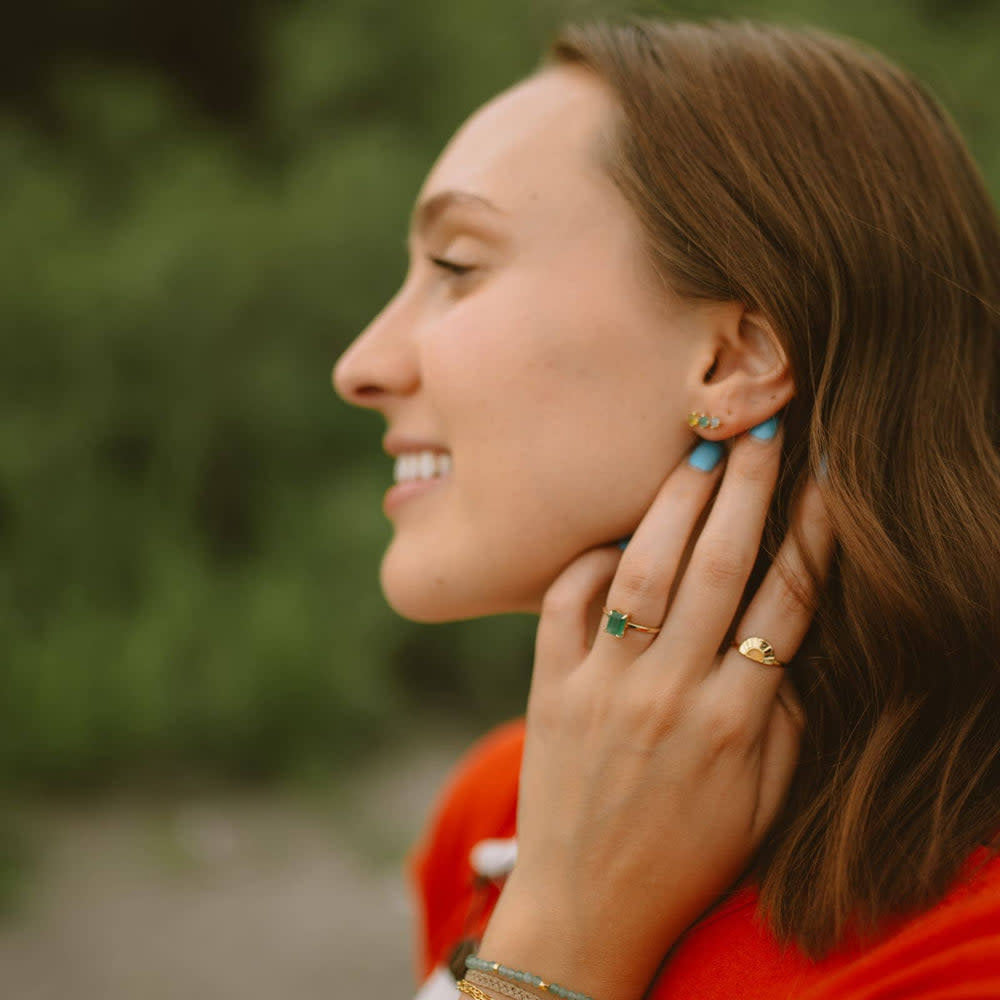 Pura Vida Emerald Statement Ring | Gold
