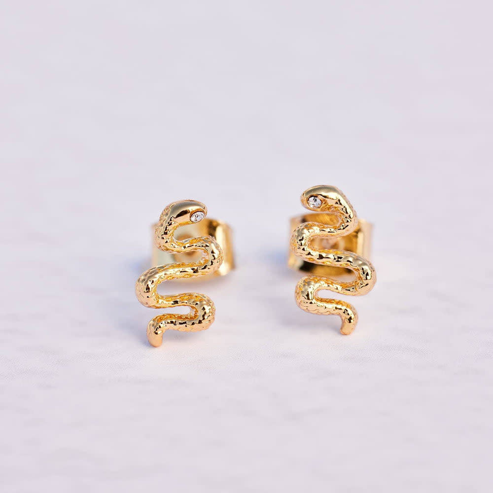 Pura Vida Snake Stud Earrings | Gold
