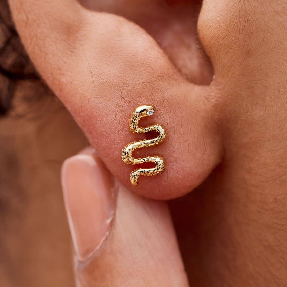 Pura Vida Snake Stud Earrings | Gold