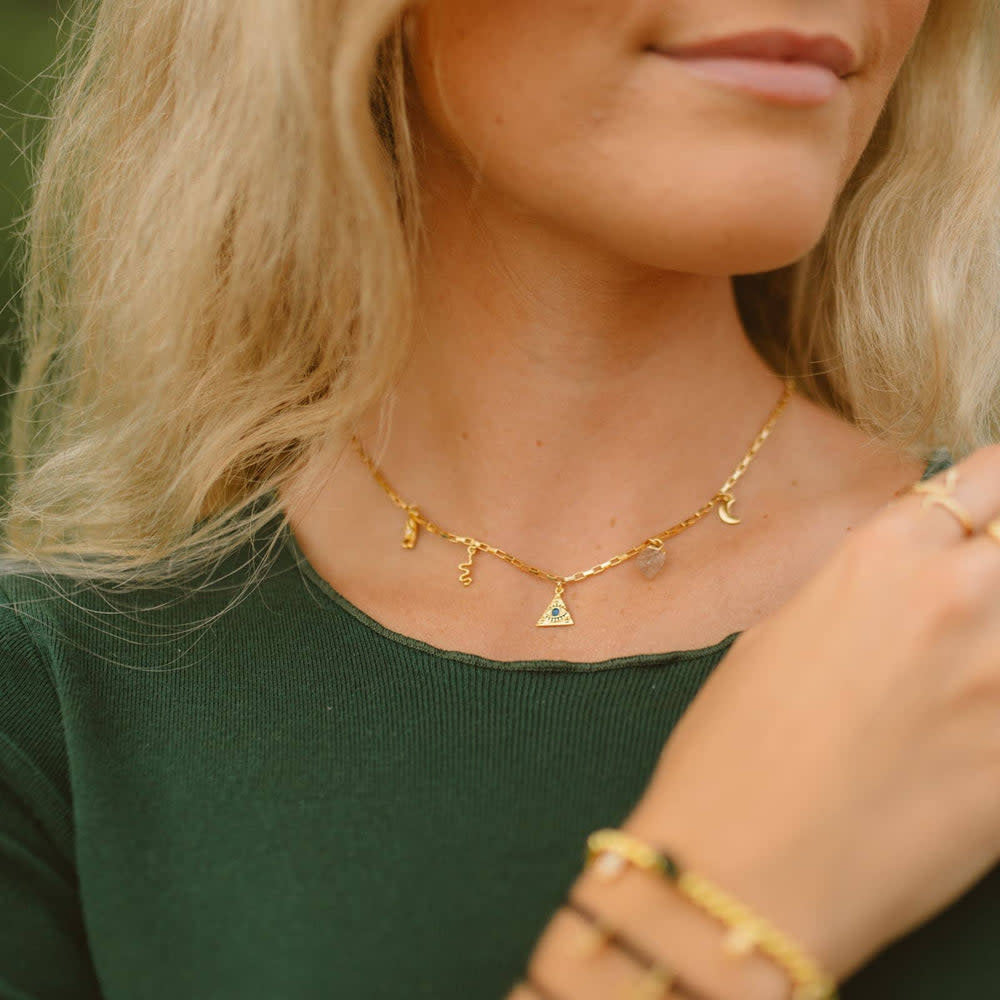 Pura Vida Mystics Mixed Charms Choker | Gold
