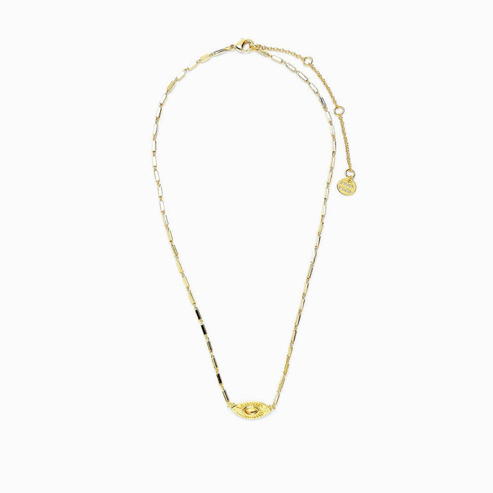 Pura Vida Sunburst Eye Pendant Necklace | Gold