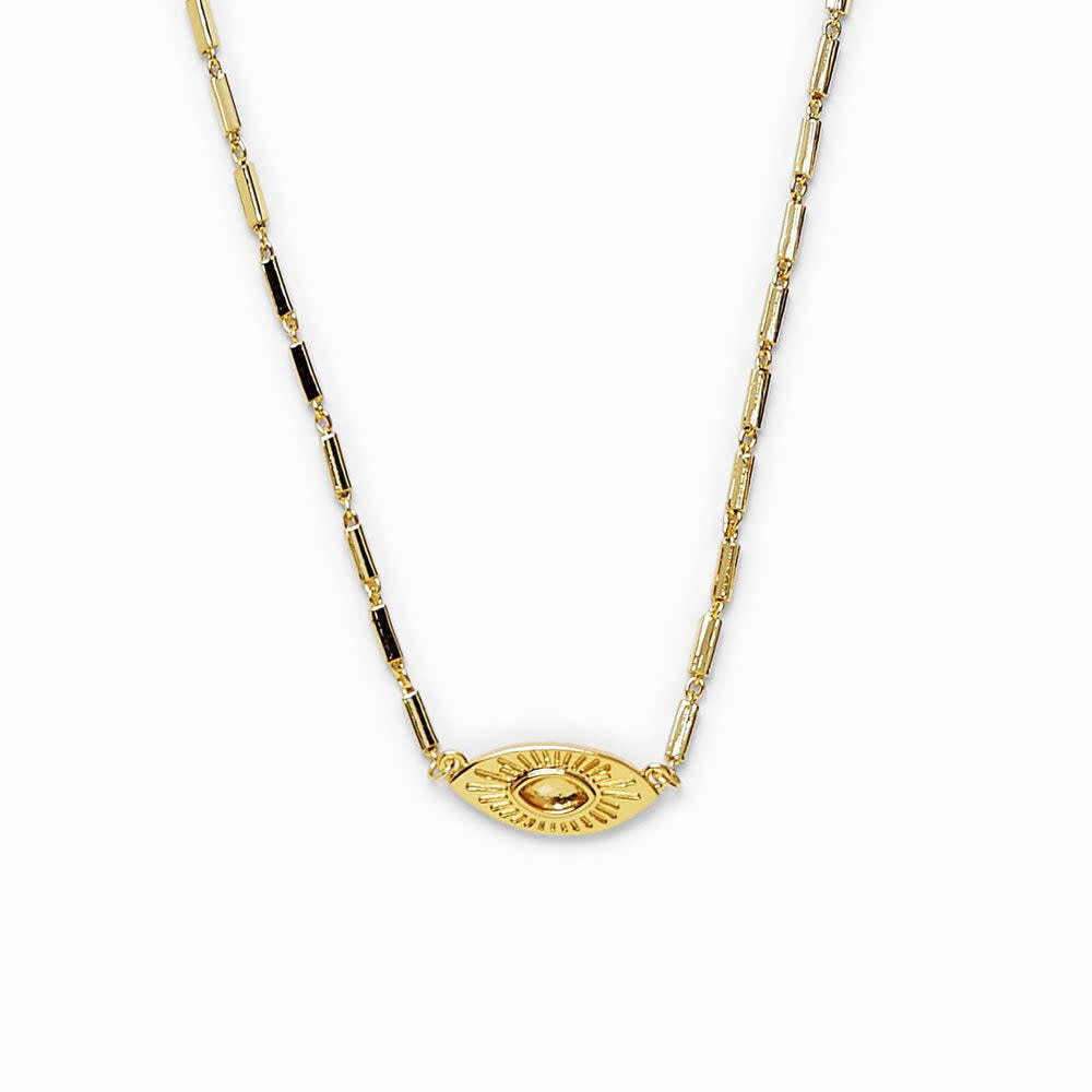 Pura Vida Sunburst Eye Pendant Necklace | Gold