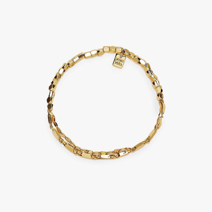 Pura Vida Metal Bead &amp; Chain Stretch Bracelet | Gold