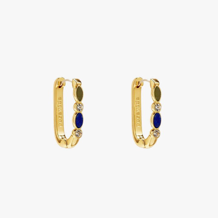 Pura Vida Stone Hoop Earrings | Gold