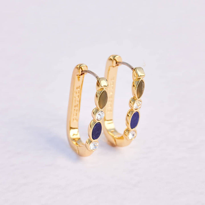 Pura Vida Stone Hoop Earrings | Gold