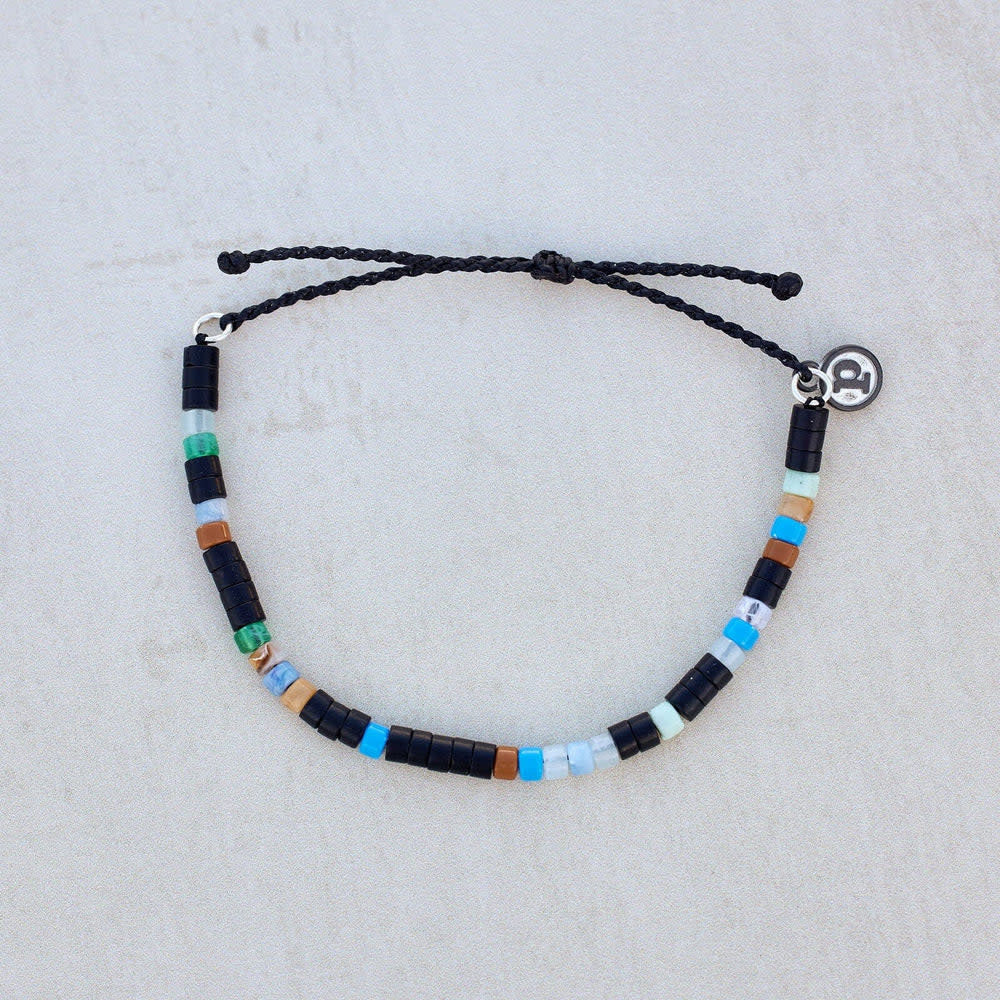 Pura Vida Men Mixed Seed Bead Cord Bracelet | Black