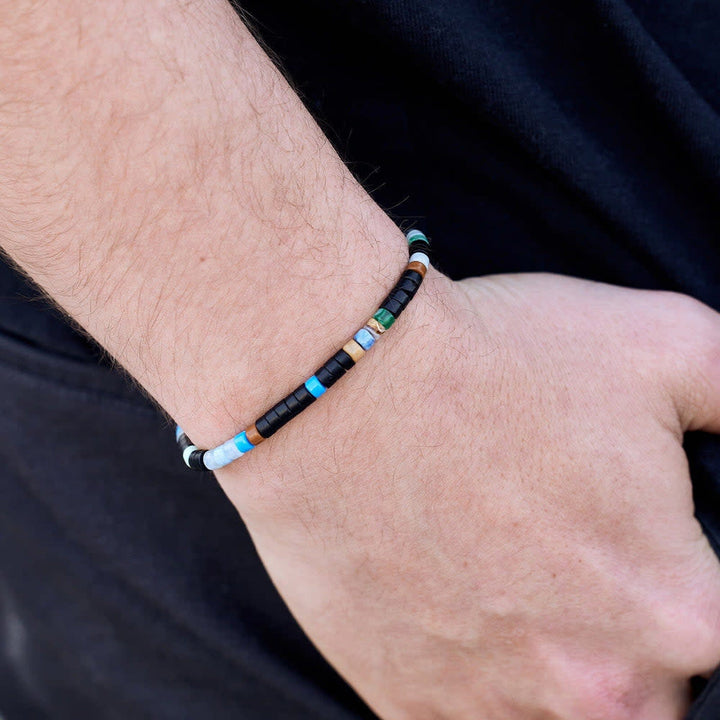 Pura Vida Men Mixed Seed Bead Cord Bracelet | Black