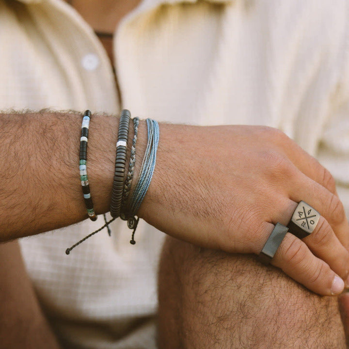 Pura Vida Men Mixed Seed Bead Cord Bracelet | Black