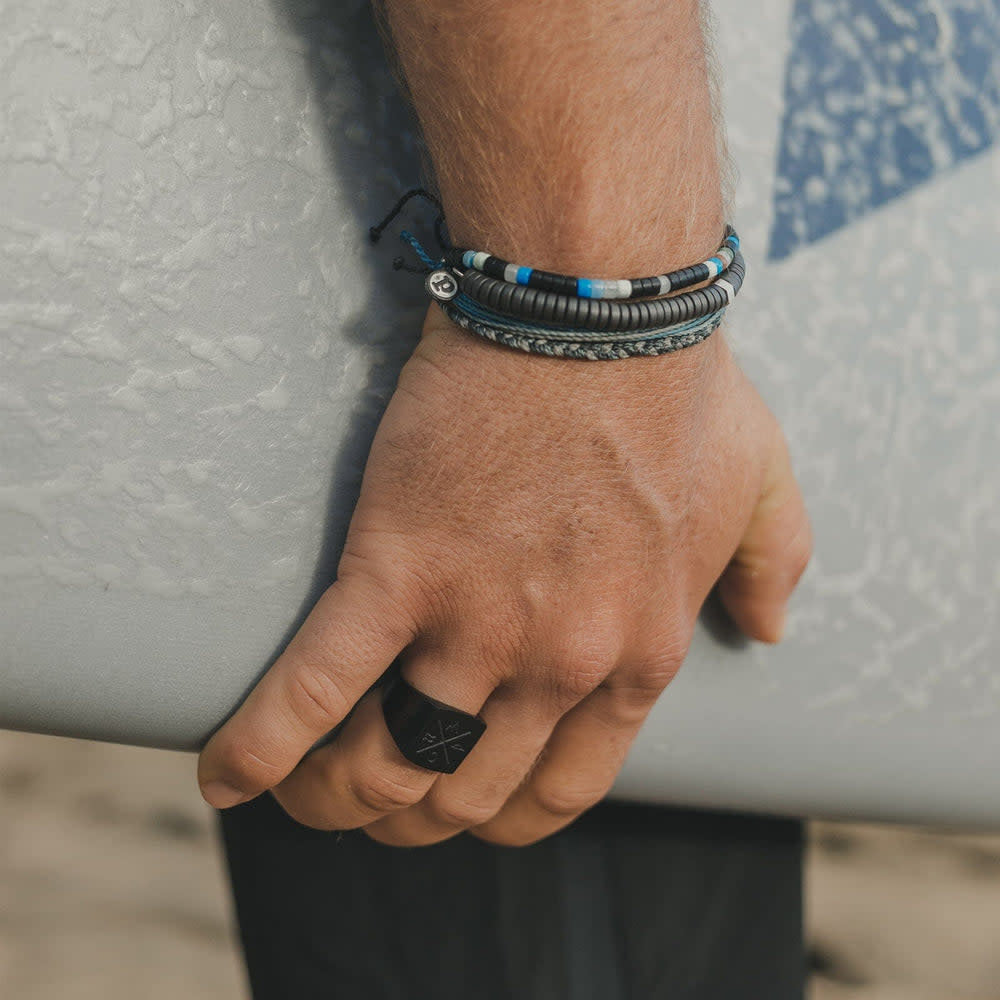 Pura Vida Men Mixed Seed Bead Cord Bracelet | Black