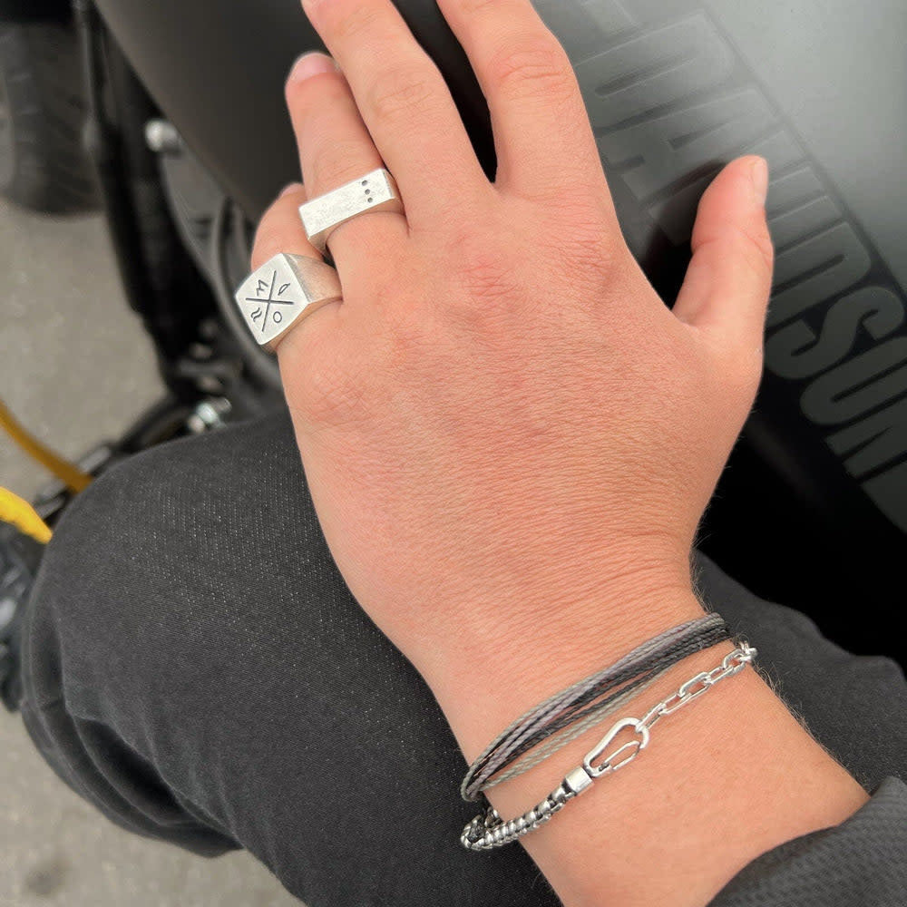 Pura Vida Men Carabiner Clasp Chain Bracelet | Silver