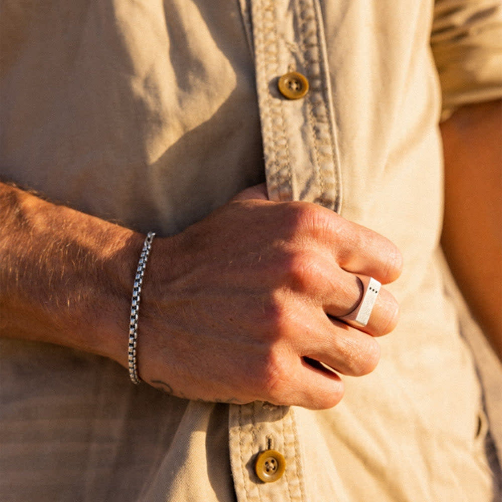 Pura Vida Men Carabiner Clasp Chain Bracelet | Silver