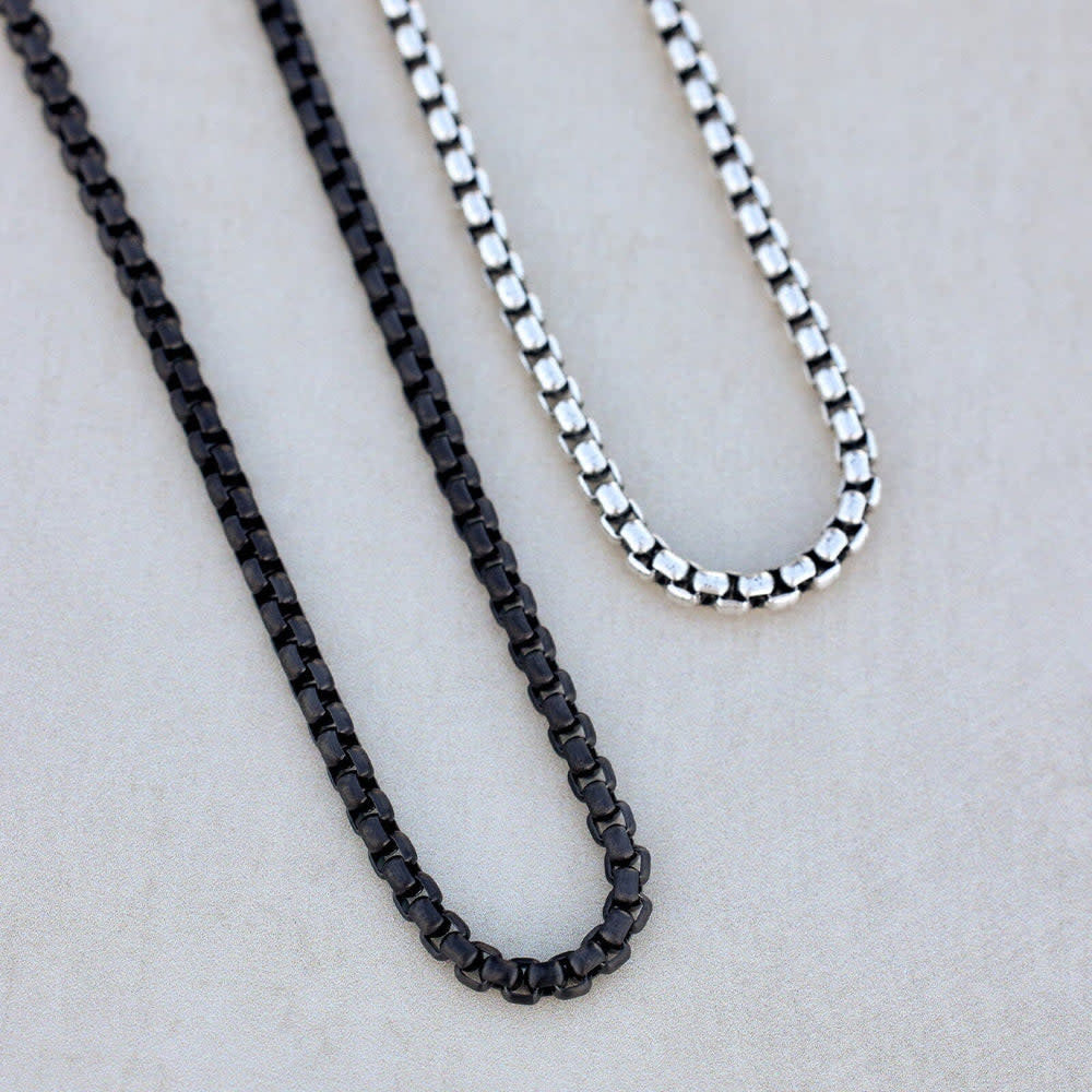 Pura Vida Mens Rolo Chain Necklace | Black
