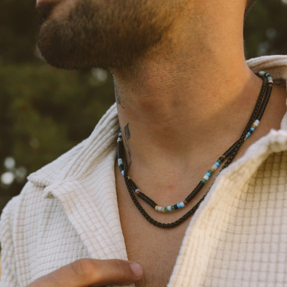 Pura Vida Mens Rolo Chain Necklace | Black